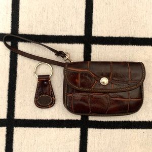 VTG  Dooney & Bourke leather wristlet & keychain